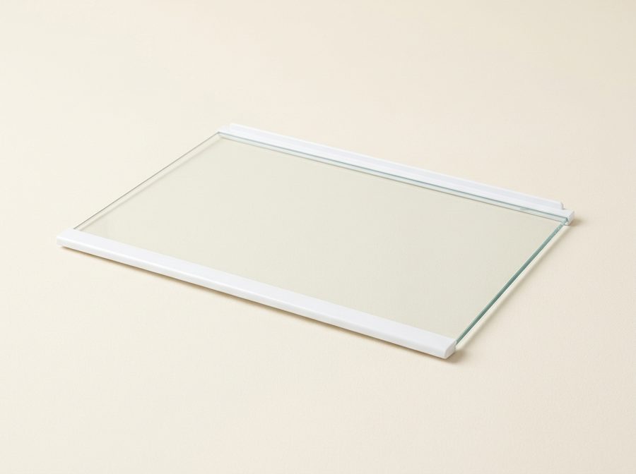 Clayette de réfrigérateur en verre avec profilés blancs
