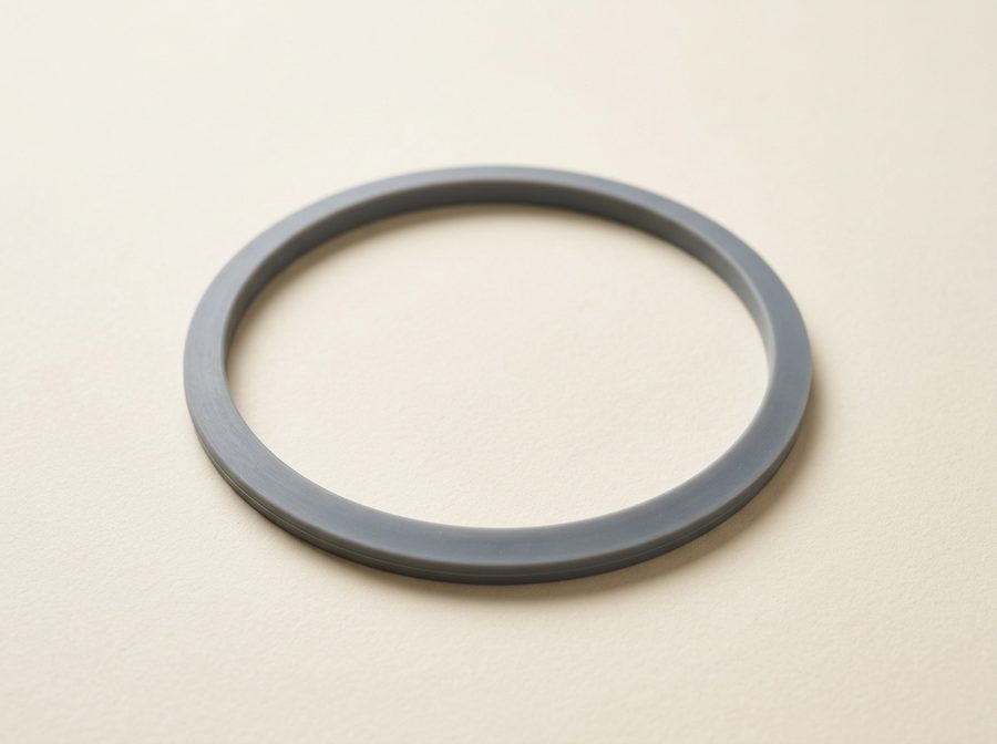 Joint torique gris en silicone, vu de dessus